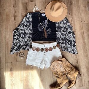 Skeleton Rodeo Upcycled Graphic Tee Boho Western Gypsy Chic Small/Medium/Large